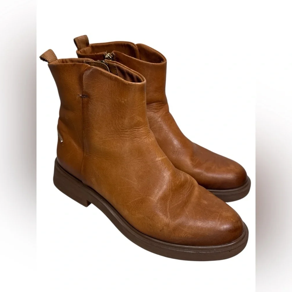 Franco Sarto Womens Bealy Ankle Boot Cognac 9 M